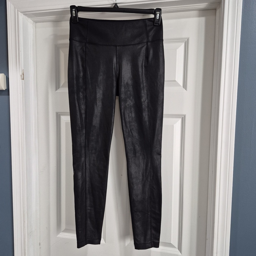 Athleta Delancey Gleam Tight Womens Small Faux Leather Office Career Holiday - Picture 2 of 11